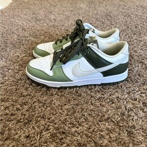 Nike Dunk Low - light/khaki green/cream - slightly used w/o box. Size 7M